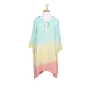 9 SEED Marrakesh Lightweight Gauze Dashiki in Aquarius Tie Dye Dress M